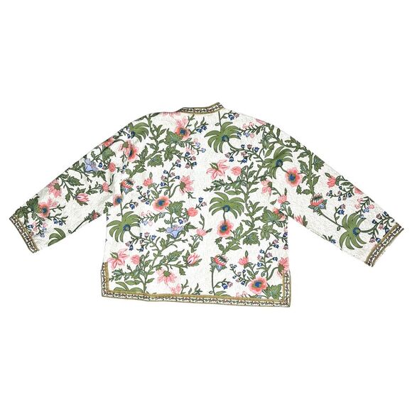 Tudor‎ Court by Haband Women's 100% Cotton Floral Jacket, Size XL - Picture 12 of 16